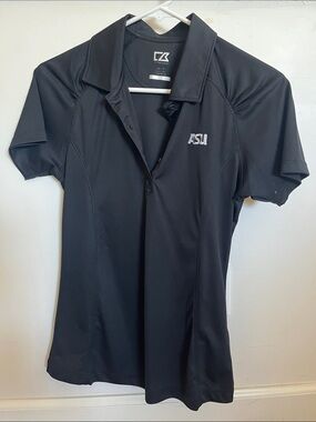 Cutter & Buck Women's Black Short-Sleeve Polo with ASU Embroidery